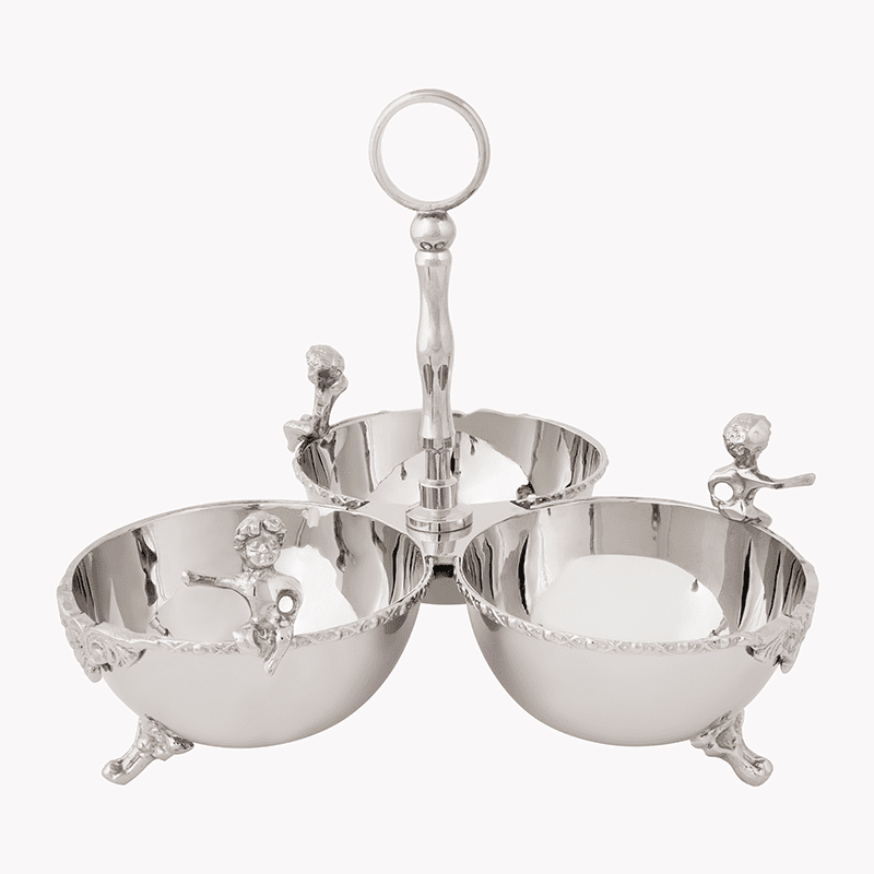 اردو خوری سه پیاله استیل و برنج دیانا