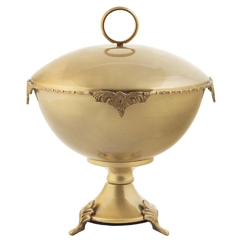 شکلات خوری درب دار برنجی کارولین