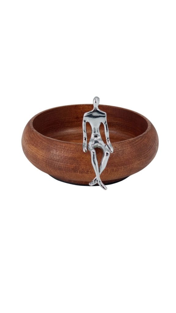 پیاله چوب و برنج ژستو مدل GES-2214 با فیگور فلزی نشسته