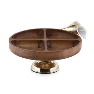 اردو 4 خانه پایه دار چوب و برنج گل شیپوری