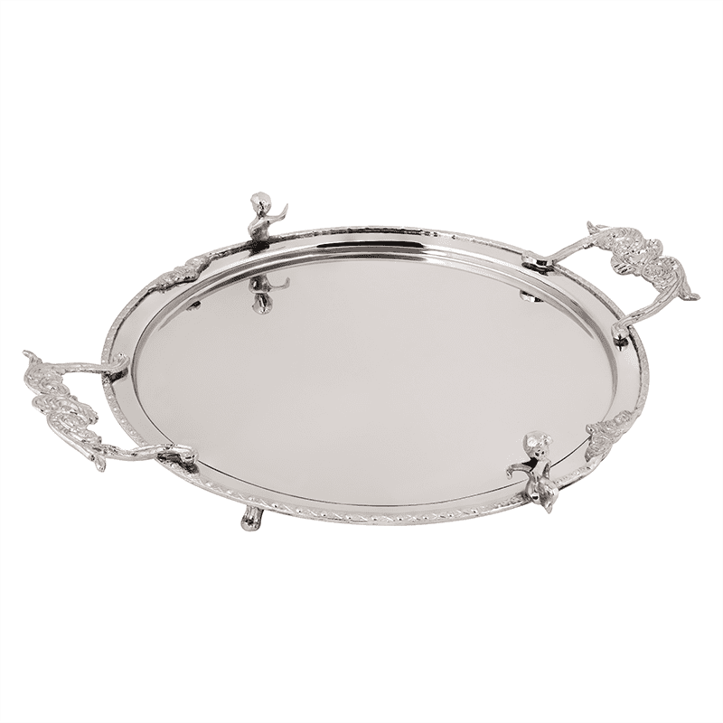 سینی گرد استیل و برنج دیانا