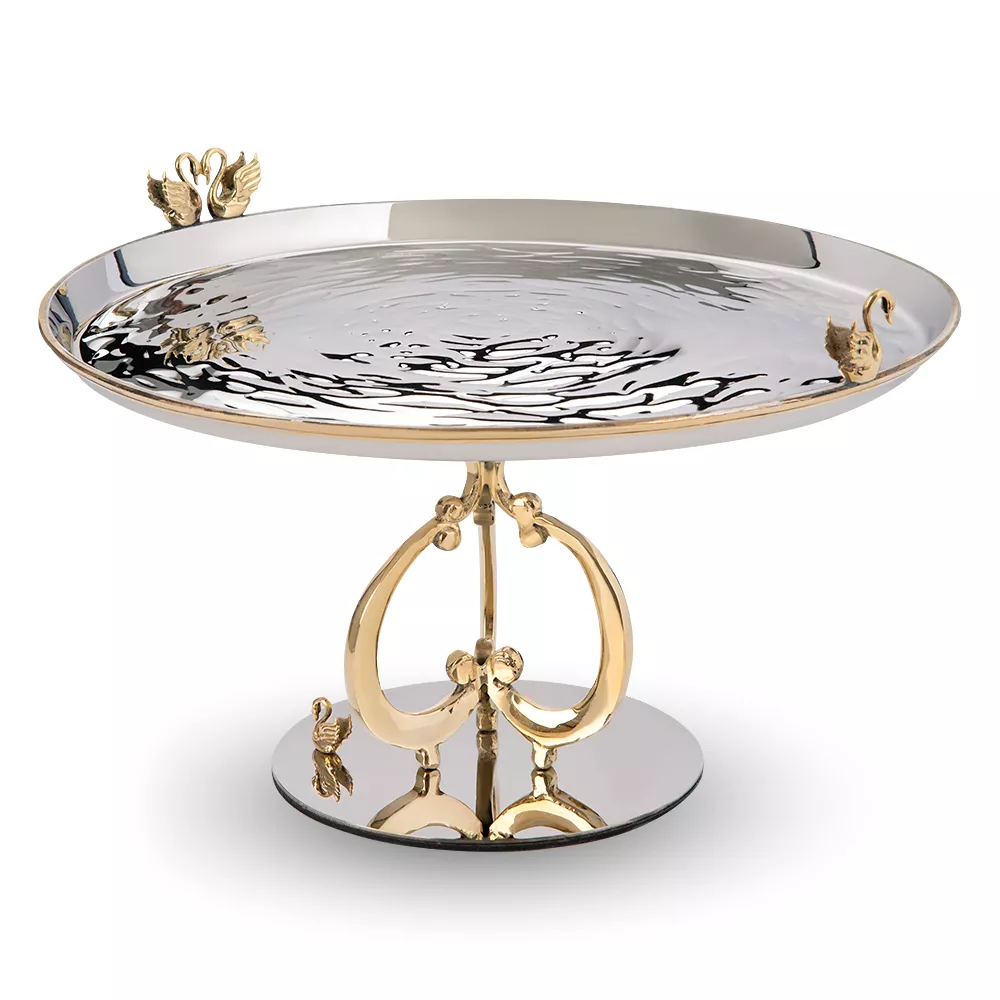 شیرینی خوری استیل و برنج قو