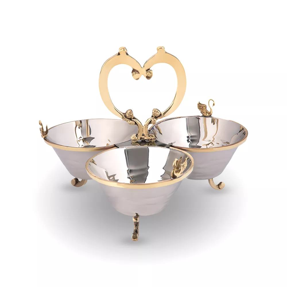 اردو خوری سه پیاله نیم پایه استیل و...