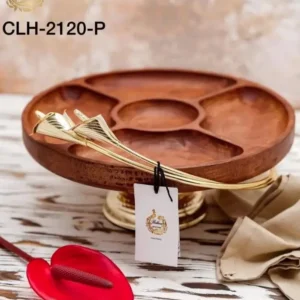 اردو 5 خانه (بزرگ) پایه دار چوب و برنج گل شیپوری